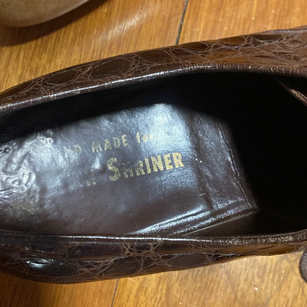 Vintage French shiner mens alligator shoes - Picture 6 of 12